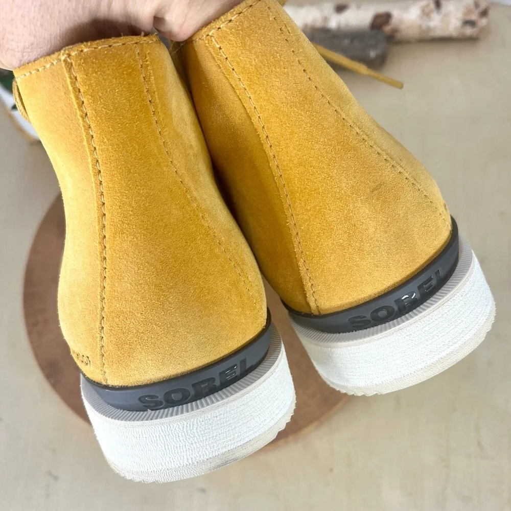NWT Sorel Men’s Kezar Waterproof Suede Boots Yellow Suede Size 11.5